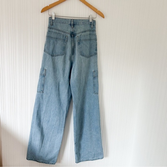 FRAME High Rise Baggy Pocket Jeans/Wide Leg in Genoa/Light Wash/size 27 - Picture 10 of 13
